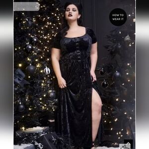 Torrid Nightfall Hook & Eye Velour Maxi Dress